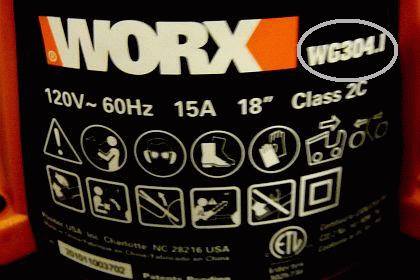 WORX Model Plate